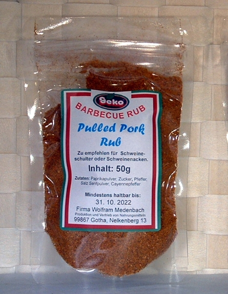 "GEKO" Pulled Pork Rub - 50g BBQ Grillgewürzmischung für Schweineschulter #5743